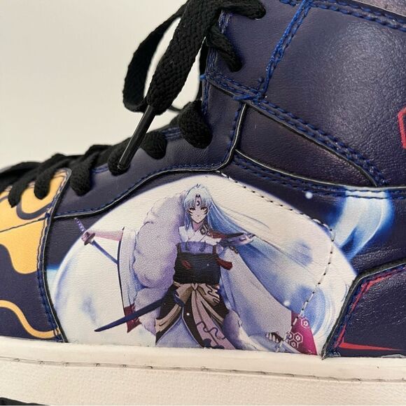 Anime Men’s High Top Lace up Sneakers Blue Character Size 9 - Picture 12 of 13